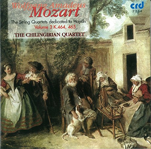 CD cover: painting of people gathered outside a rustic building.