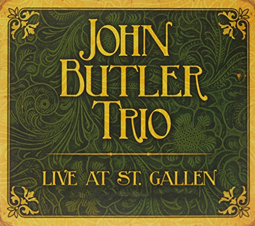 John Butler Trio āLive at St. Gallenā CD cover, ornate green design.