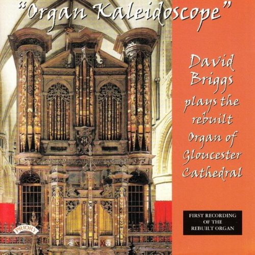 CD cover featuring a detailed, ornate pipe organ inside Gloucester Cathedral.