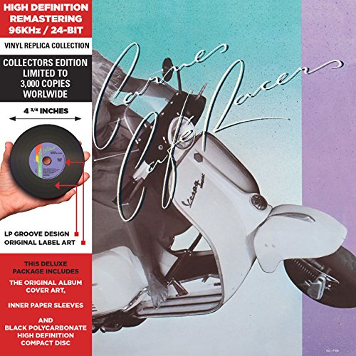 CD replica of Kim Carnes’ “Cafe Racers” album cover with a scooter.