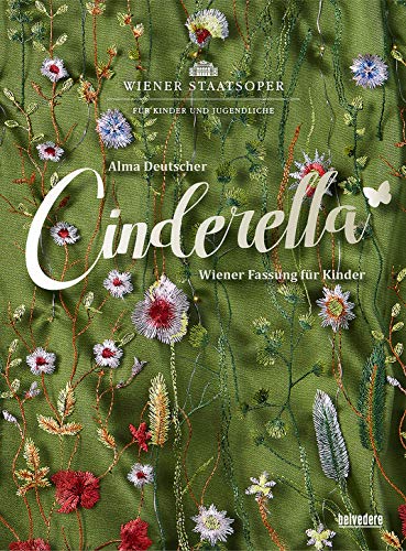 DVD cover for Alma Deutscher’s “Cinderella” with floral embroidery.