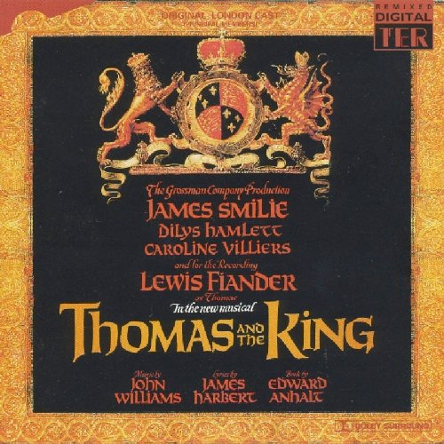 CD cover for “Thomas and the King” musical, featuring a crest and gold text.