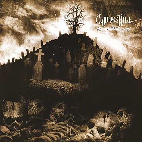 Cypress Hill’s “Black Sunday” vinyl album cover: graveyard with a bare tree.
