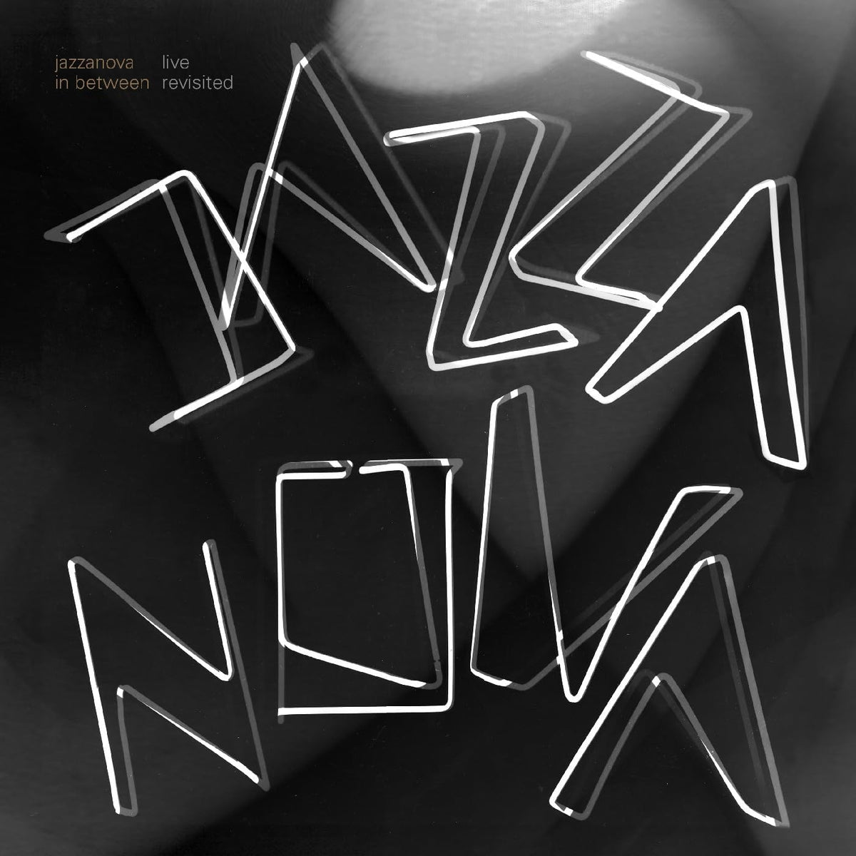 Jazzanova “In Between Revisited: Jazzanova Live” vinyl record cover with abstract neon lines.