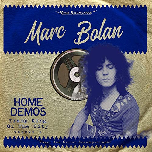 Marc Bolan album cover: blue background, portrait, and reel-to-reel tape.