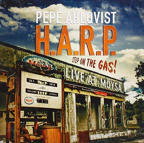 CD cover for Pepe Ahlqvist H.a.r.p. “Step On The Gas” live album.