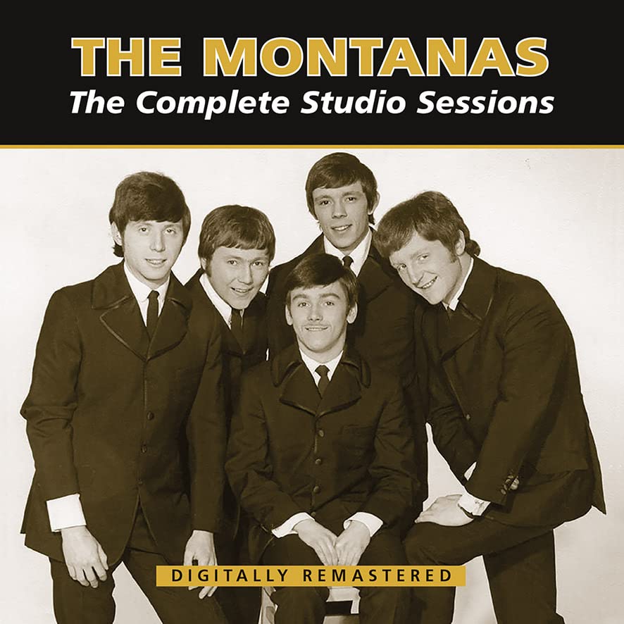 The Montanas, a five-member band in dark suits, album cover.