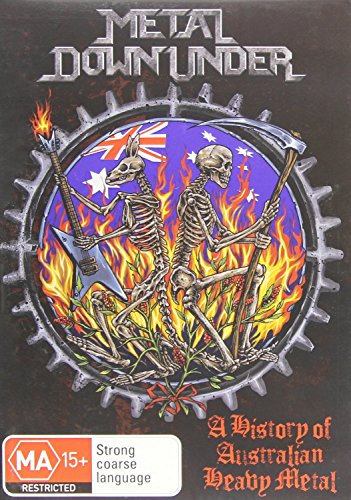 DVD cover: skeletons playing guitars with Australian flag and flames.