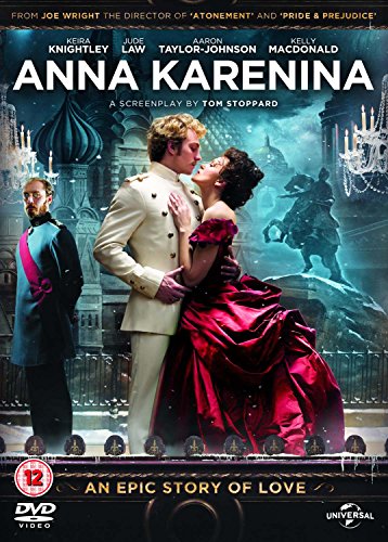 Anna Karenina" DVD cover featuring Keira Knightley and Jude Law in costume.