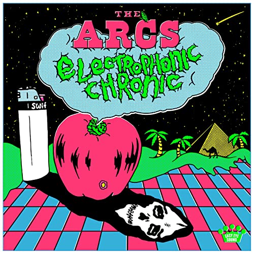 Album cover for The Arcs’ “Electrophonic Chronic” with surreal, colorful imagery.