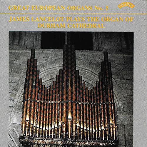CD cover featuring a close-up of ornate golden organ pipes in Durham Cathedral.
