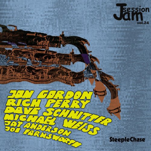 CD cover for "Jam Session Vol. 24" featuring abstract musical instruments.