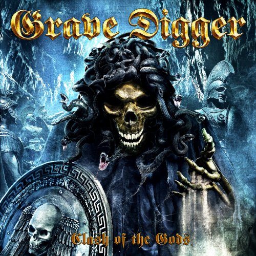 Grave Digger album cover: skeletal Medusa with warriors in blue tones.
