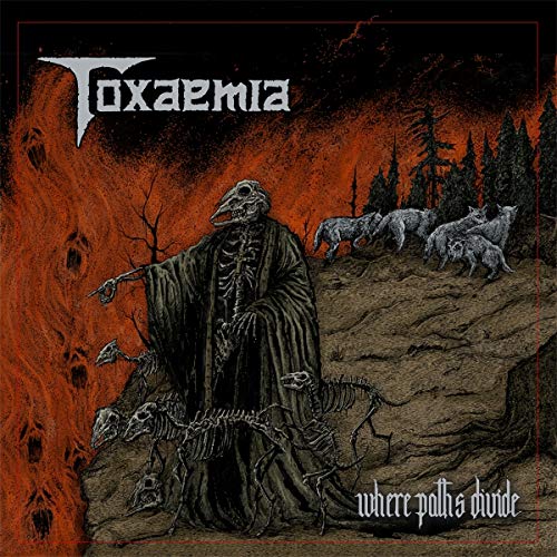 Dark album cover featuring a skeletal figure and wolves, titled "Toxaemia".