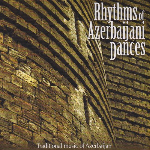 CD cover for “Rhythms of Azerbaijani Dances” with woodgrain background.