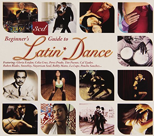 CD cover for “Beginner’s Guide to Latin Dance” with dancers and musicians.