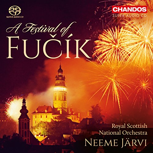 CD cover: fireworks over a town, text "A Festival of Fucik".