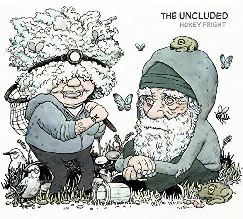 CD cover: two illustrated figures with a butterfly net and frogs.