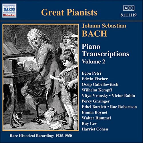 CD cover: portrait of Bach with musicians, "Piano Transcriptions Vol. 2".