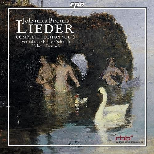 CD cover: painting of figures bathing with a swan in water.