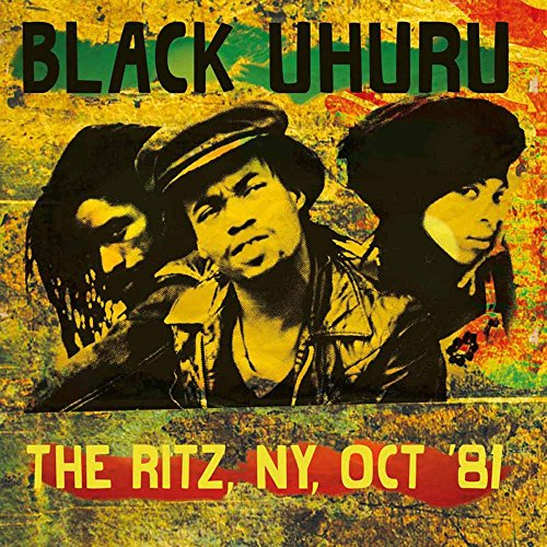 Black Uhuru album cover featuring three men with hats, textured gold background.