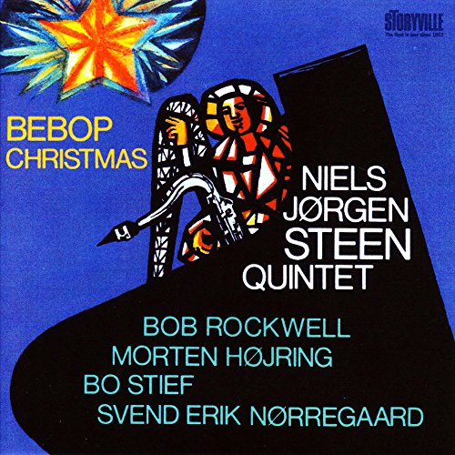 CD cover for “Bebop Christmas” by Niels Jørgen Steen Quintet, blue background.