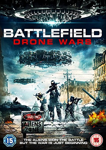 DVD cover for "Battlefield - Drone Wars" depicting soldiers and alien drones.
