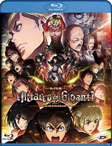 Attack on Titan" Blu-ray cover featuring characters and a giant humanoid figure.