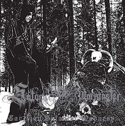 Black and white album cover featuring a hooded figure and a ram’s skull.