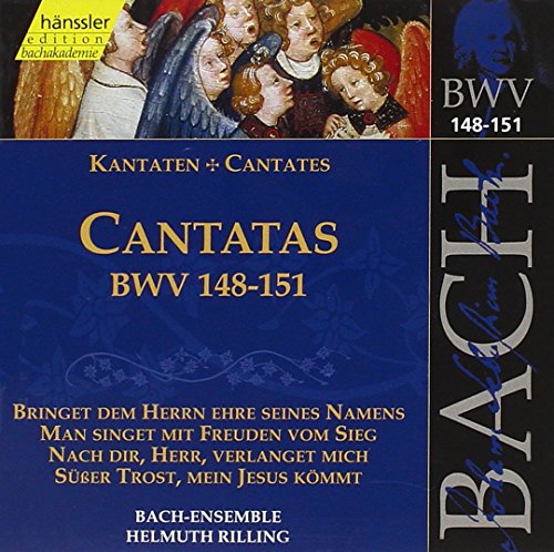 CD cover for Bach cantatas, BWV 148-151, featuring religious artwork.