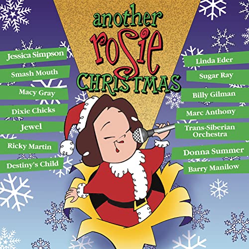 “Another Rosie Christmas” CD cover featuring cartoon Rosie and artist names.