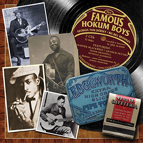 CD cover featuring vintage photos of blues musicians and tobacco tins.