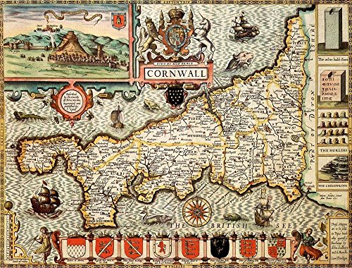All Jigsaw Puzzles CORN1 Cornwall Historical Map 1000 Piece (1610)