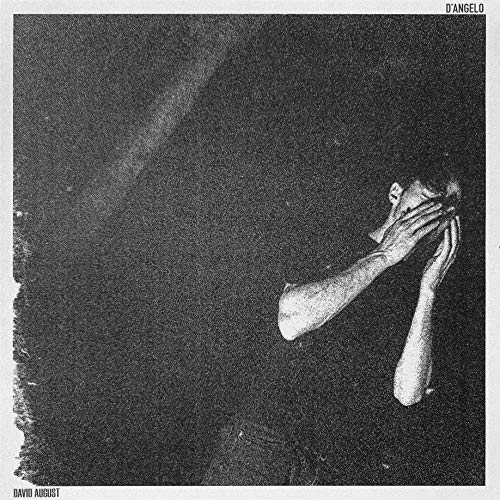 Black and white album cover featuring a person with face covered.