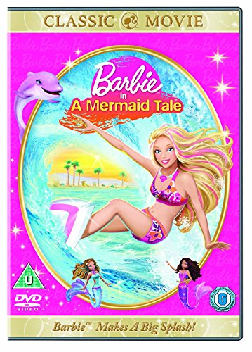 DVD cover for "Barbie in a Mermaid Tale" featuring Barbie and a dolphin.