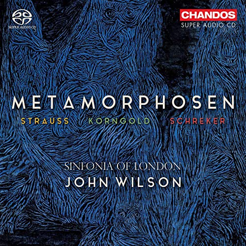 CD cover with abstract blue textures and composers’ names in red.