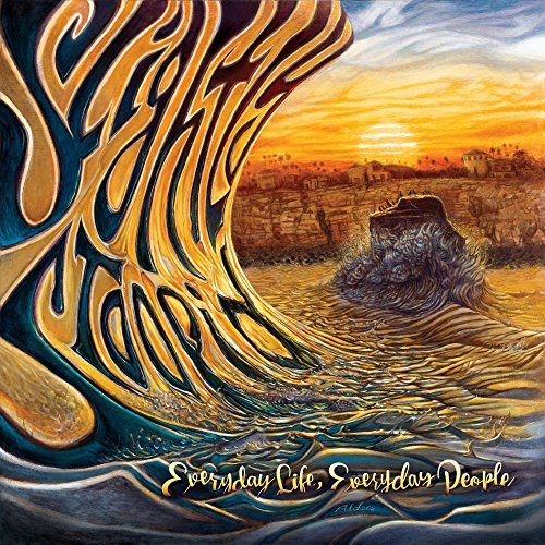 Album cover for Slightly Stoopid’s “Everyday Life, Everyday People” with a wave and sunset.
