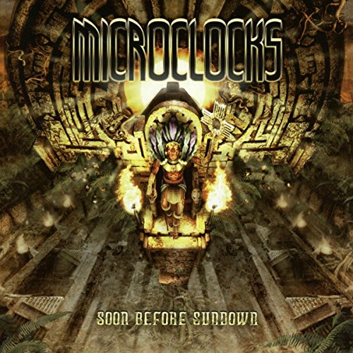 CD cover for Microclocks’ “Soon Before Sundown” featuring ornate, fantastical art.