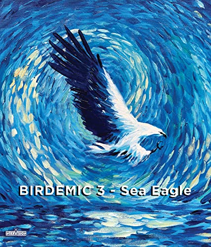 Painted cover of "Birdemic 3" featuring a white and black sea eagle.