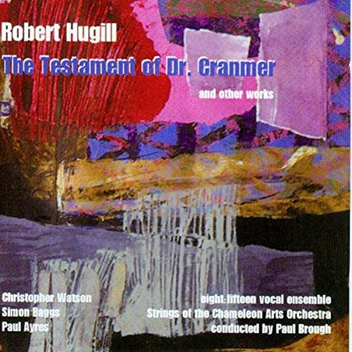 CD cover for “The Testament of Dr. Cranmer” with abstract colorful artwork.