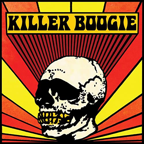 Album cover featuring a skull against a background of red and yellow sunburst rays.