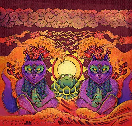 CD cover: two purple wolves and a green frog in a vibrant, ornate scene.