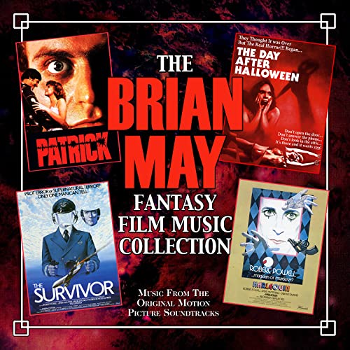 CD cover for Brian May’s fantasy film music collection with movie posters.