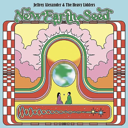 Album cover: colorful illustration of Earth, figures, and psychedelic patterns.