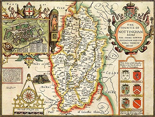 Nottinghamshire Historical 1610 Map 1000 Piece Puzzle