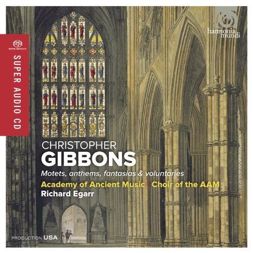 CD cover featuring a gothic cathedral interior and text about Gibbons’ music.