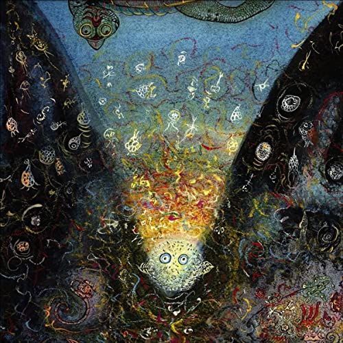 CD cover art: abstract blue and black painting with faces.