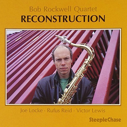 CD cover: Bob Rockwell with saxophone, red angled lines background.