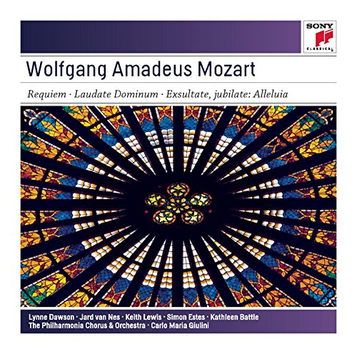 CD cover for Mozart’s Requiem featuring a stained-glass rose window.