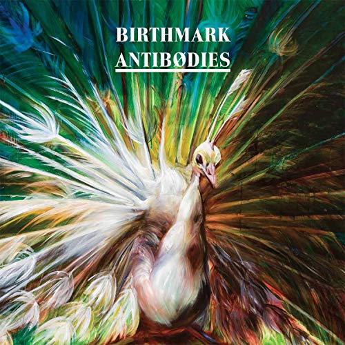 CD cover for āAntibodiesā by Birthmark, featuring a painted peacock.